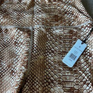 Snakeskin High-Waist Leggings - Cream/Tan